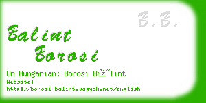 balint borosi business card